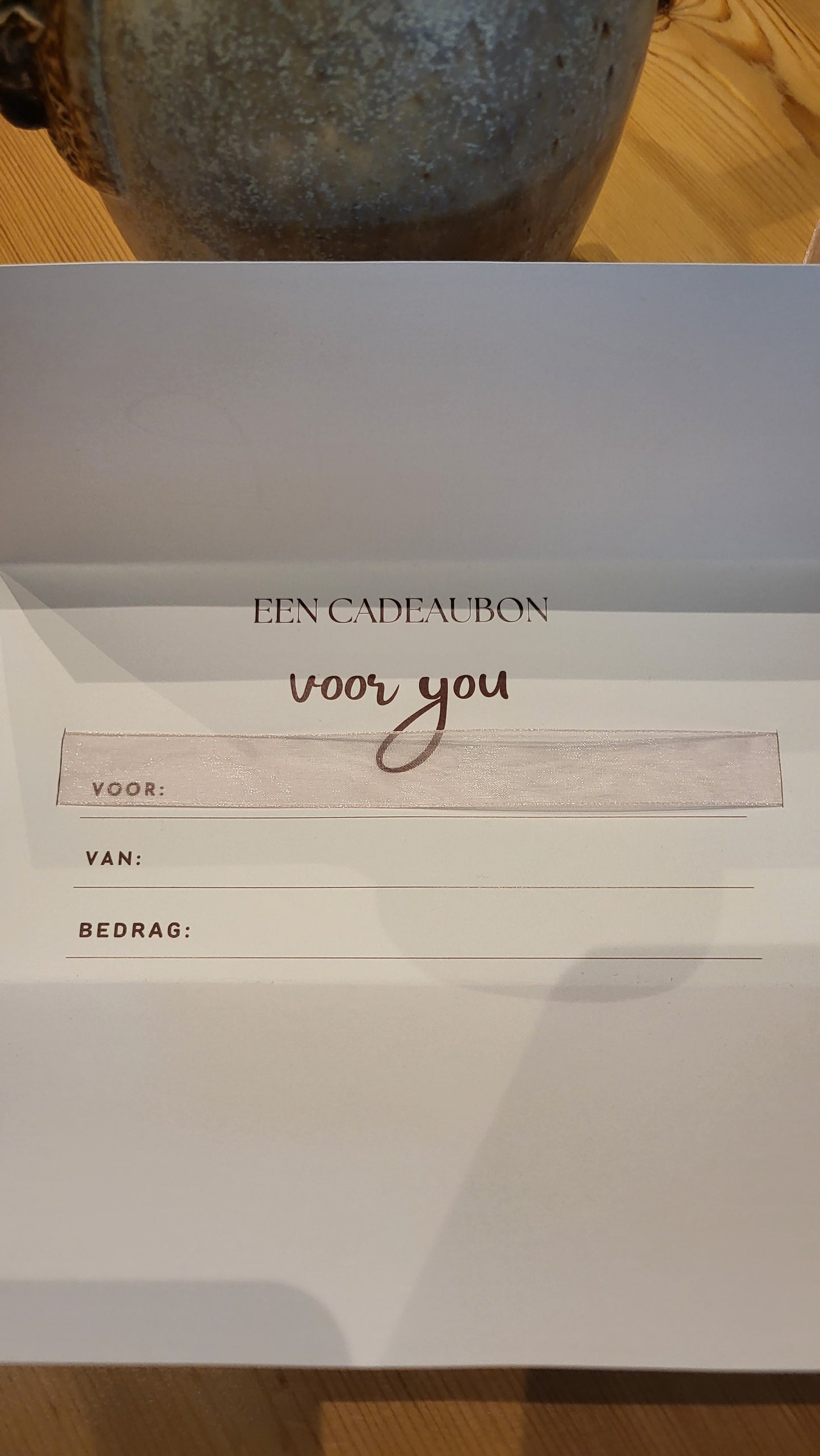 cadeaubon , Pauze in een envelop. Voor wie kiest voor comfort, kwaliteit en vakmanschap. vanaf 30€