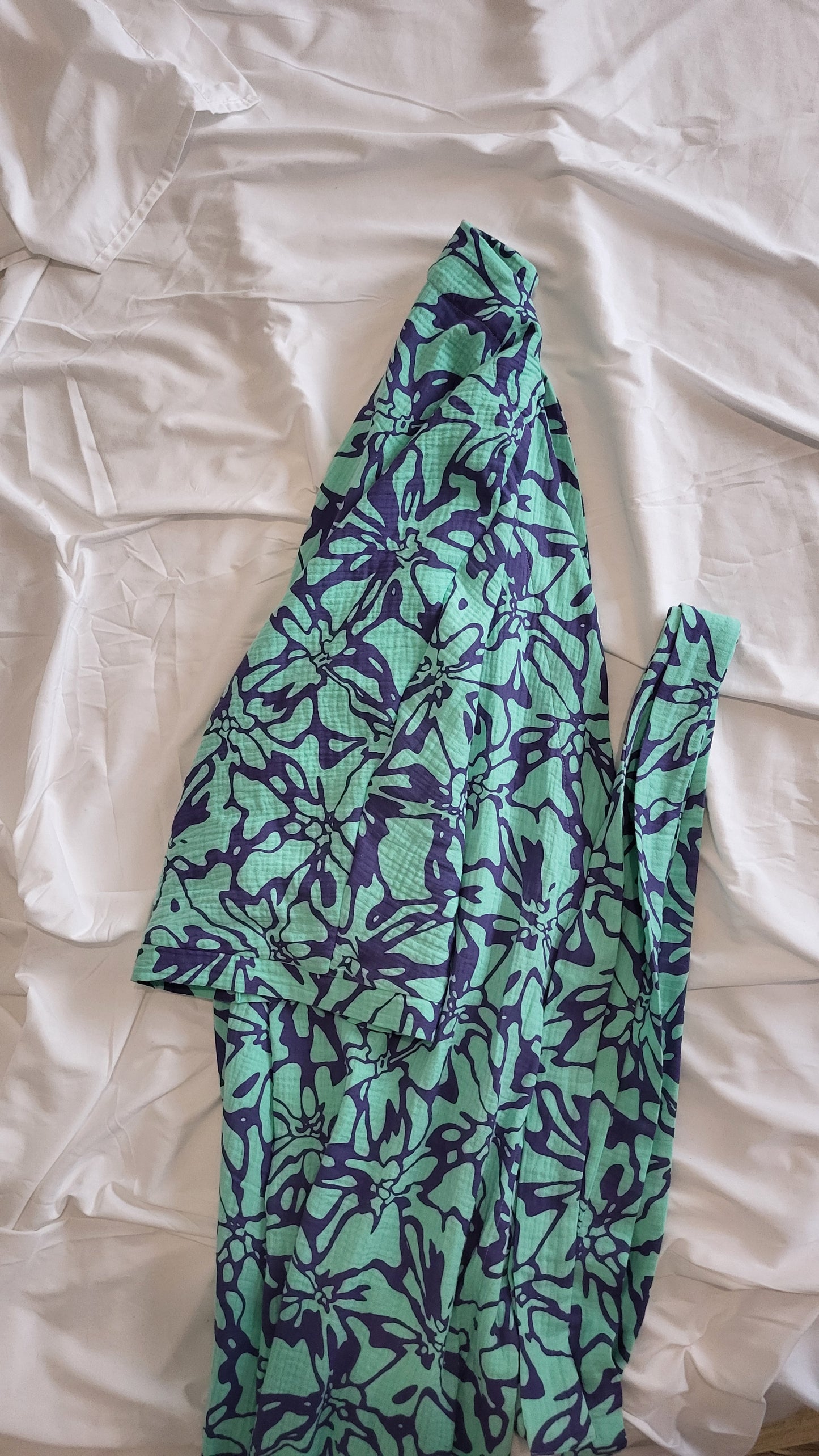 Kimono strandkleedje paars appelblauwzeegroen Morabeza