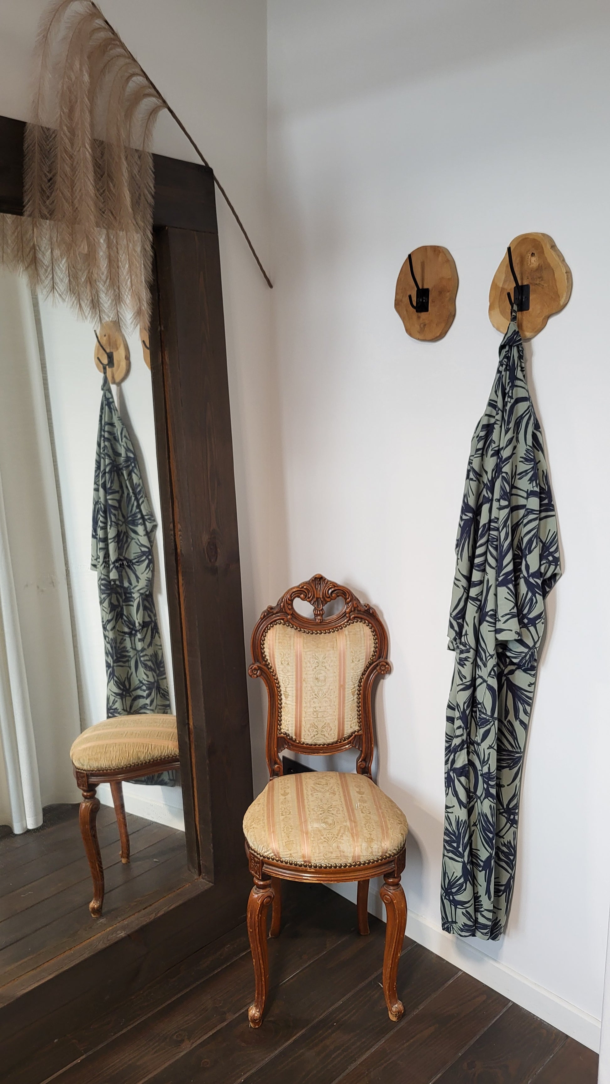 Kimono strandkleedje viscose groen zwart Morabeza