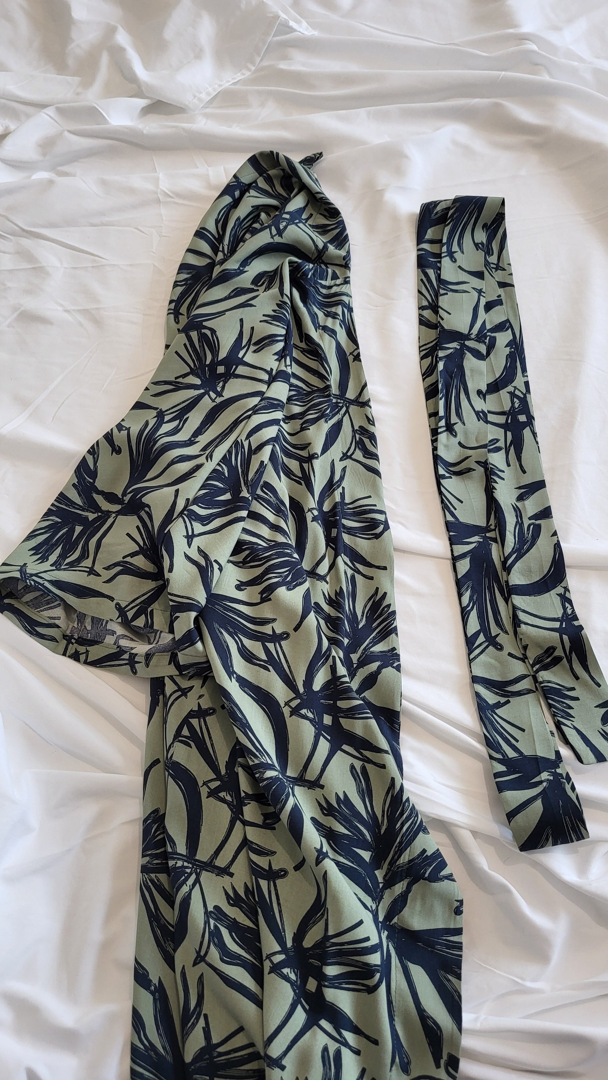 Kimono strandkleedje  viscose groen zwart Morabeza